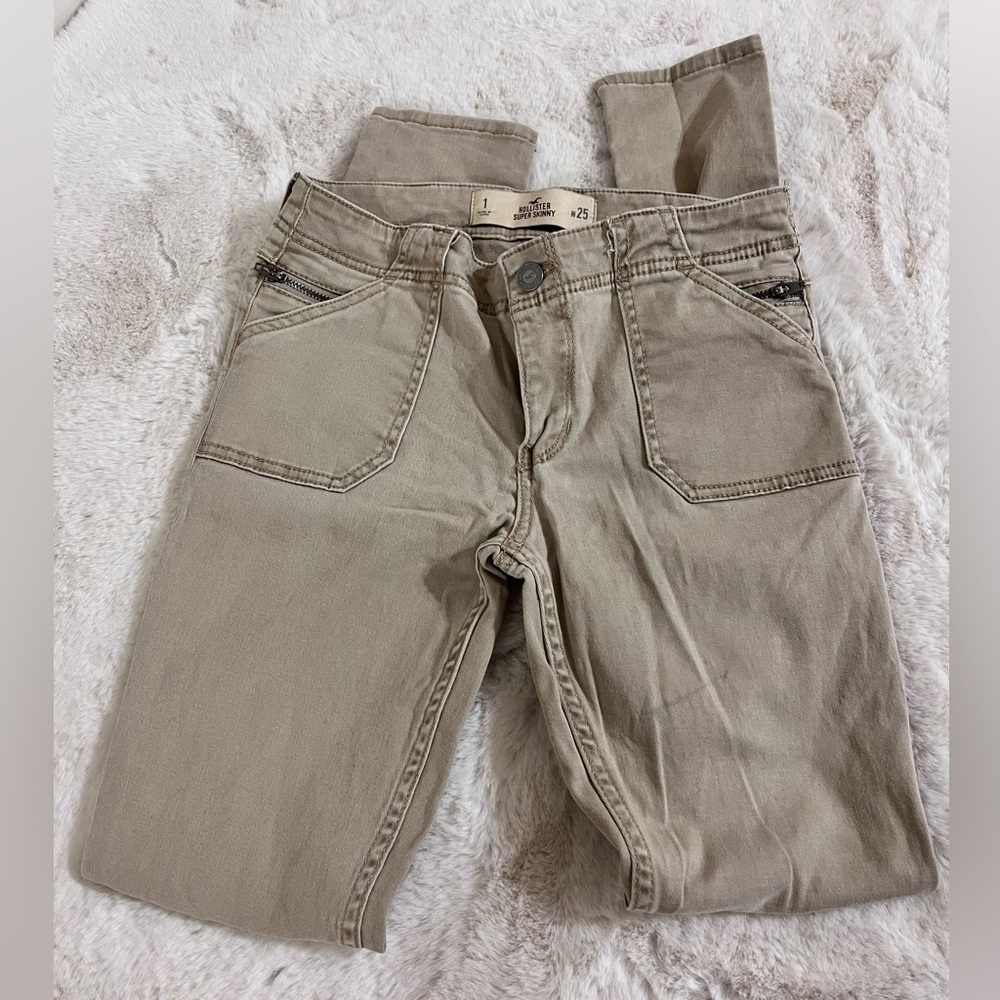 Super skinny tan Hollister jeans